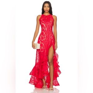 Bronx & Banco Sicilia Midi Dress in Red